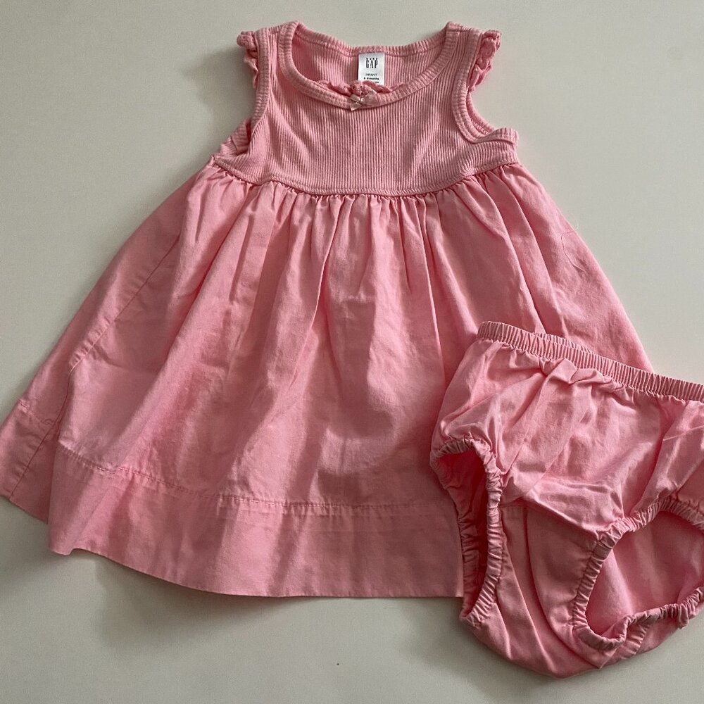 BABY GAP girls pink bow detail dress, 3-6 M